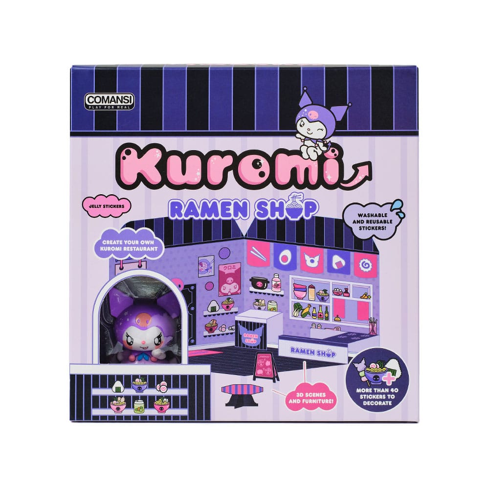 Hello Kitty and Friends Mini figure Sticker House Kuromi Ramen Shop Comansi