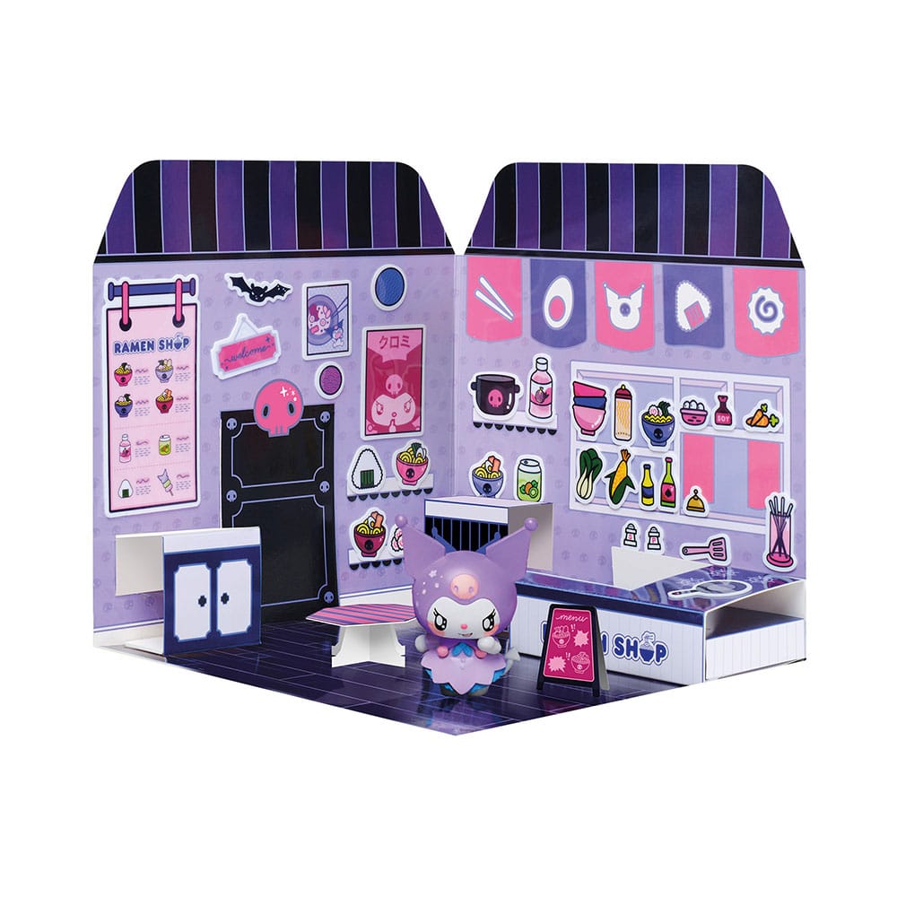Hello Kitty and Friends Mini figure Sticker House Kuromi Ramen Shop Comansi