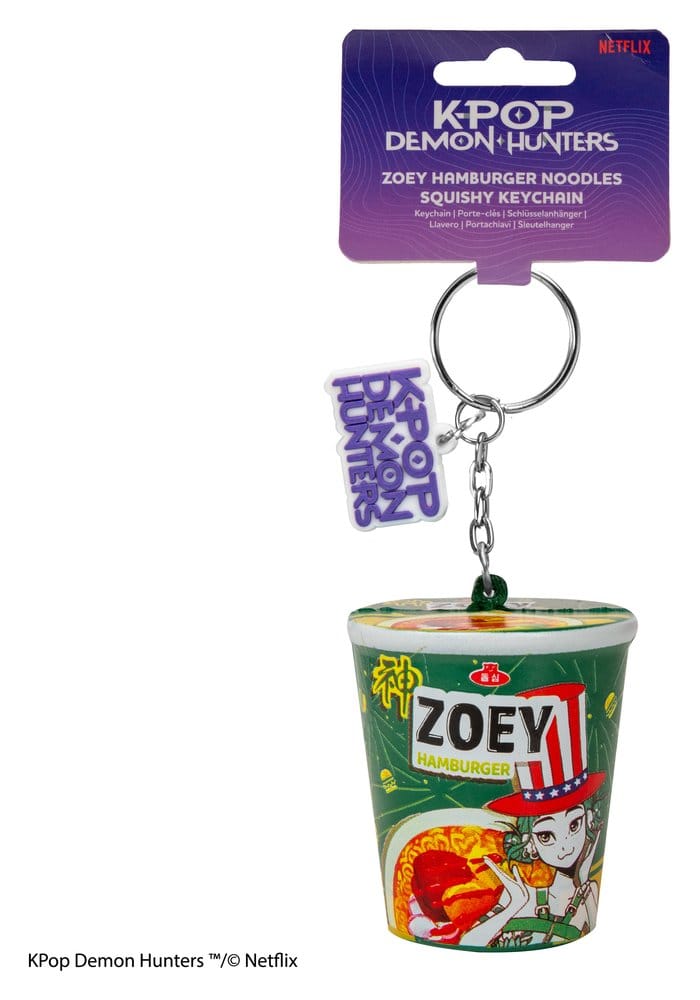KPop Demon Hunters Squishy Keychain Zoey Hamburger Noodles Cinereplicas