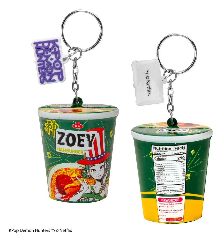 KPop Demon Hunters Squishy Keychain Zoey Hamburger Noodles Cinereplicas