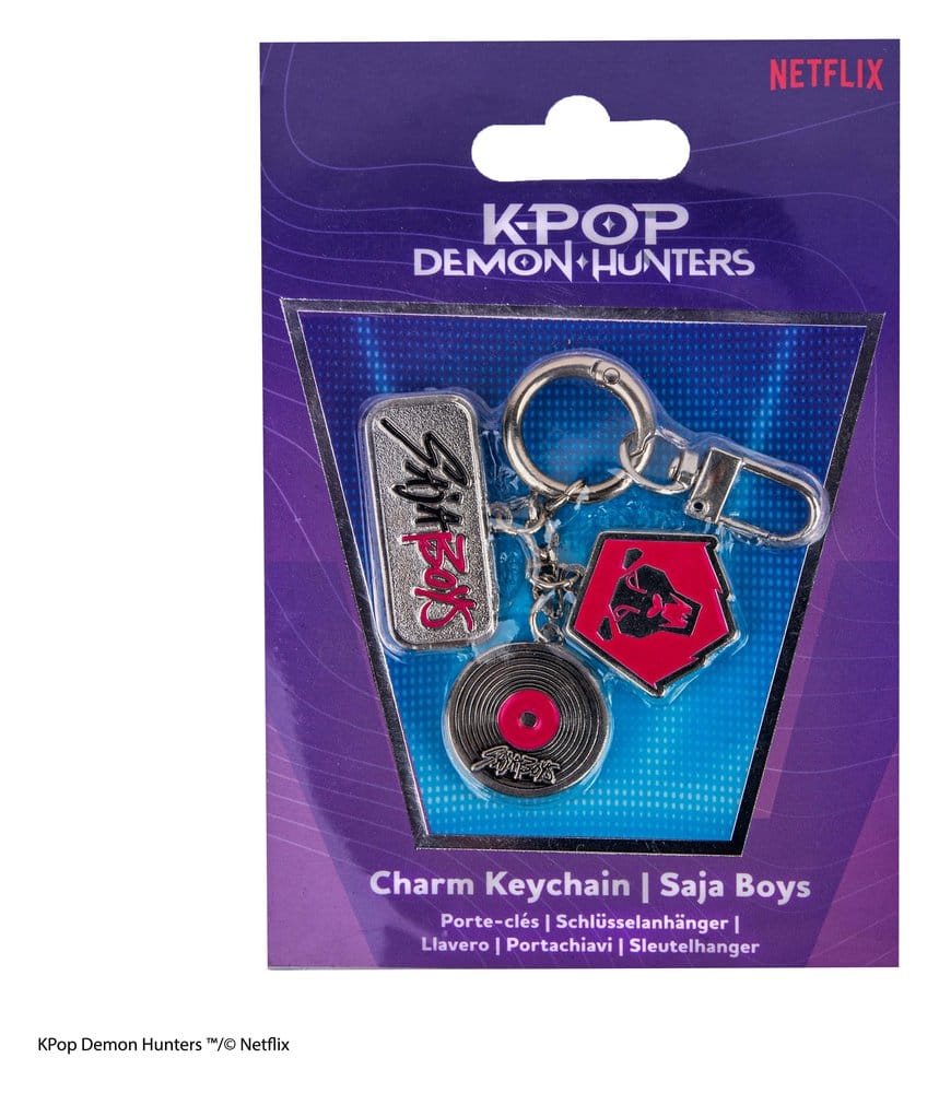 KPop Demon Hunters Charm Keychain Saja Boys Cinereplicas