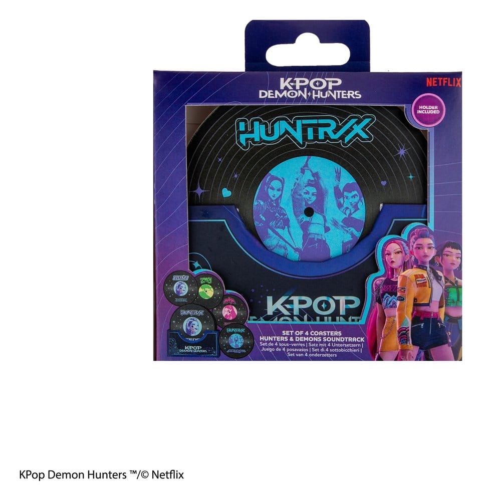 KPop Demon Hunters Set of 4 Coasters Hunters & Demons Soundtrack Cinereplicas