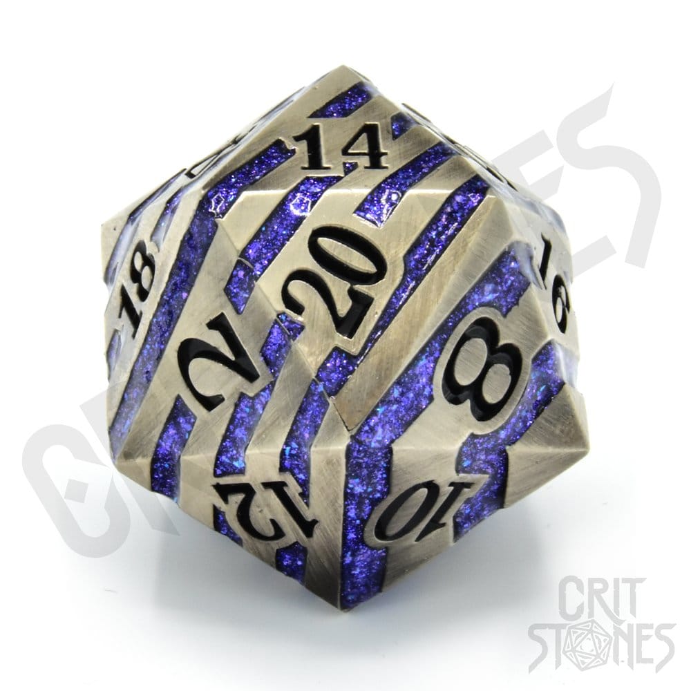 CritStones metal Dice D20 Engraved Elder Glassstaff