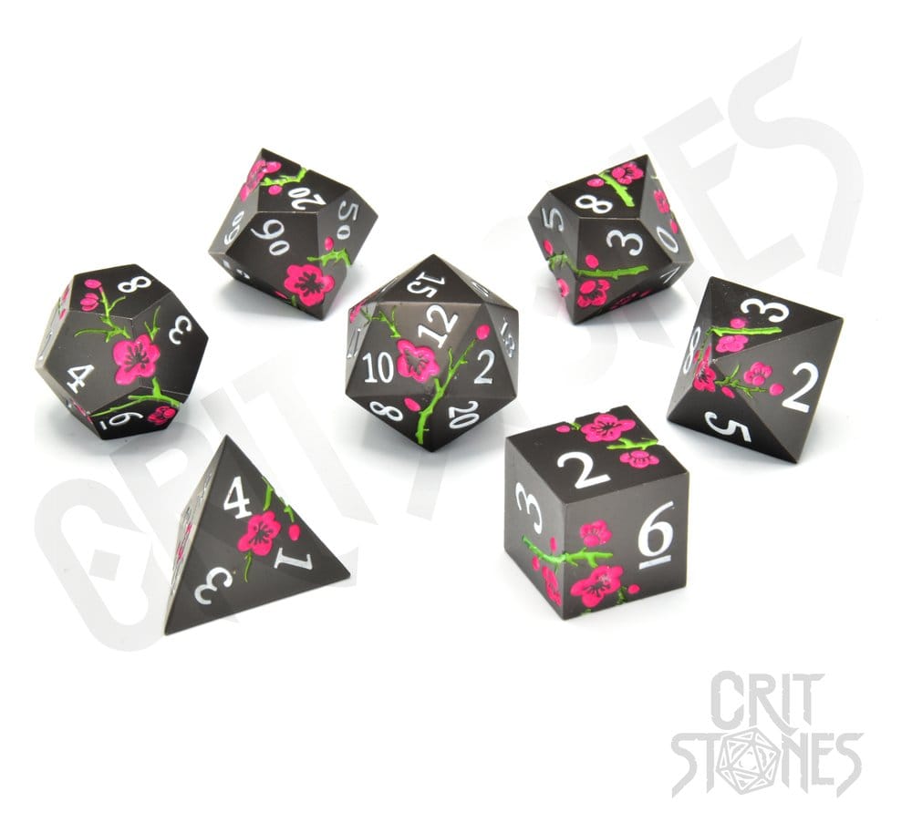 CritStones Metal Dice Set Nighttime Blossom 7 Glassstaff