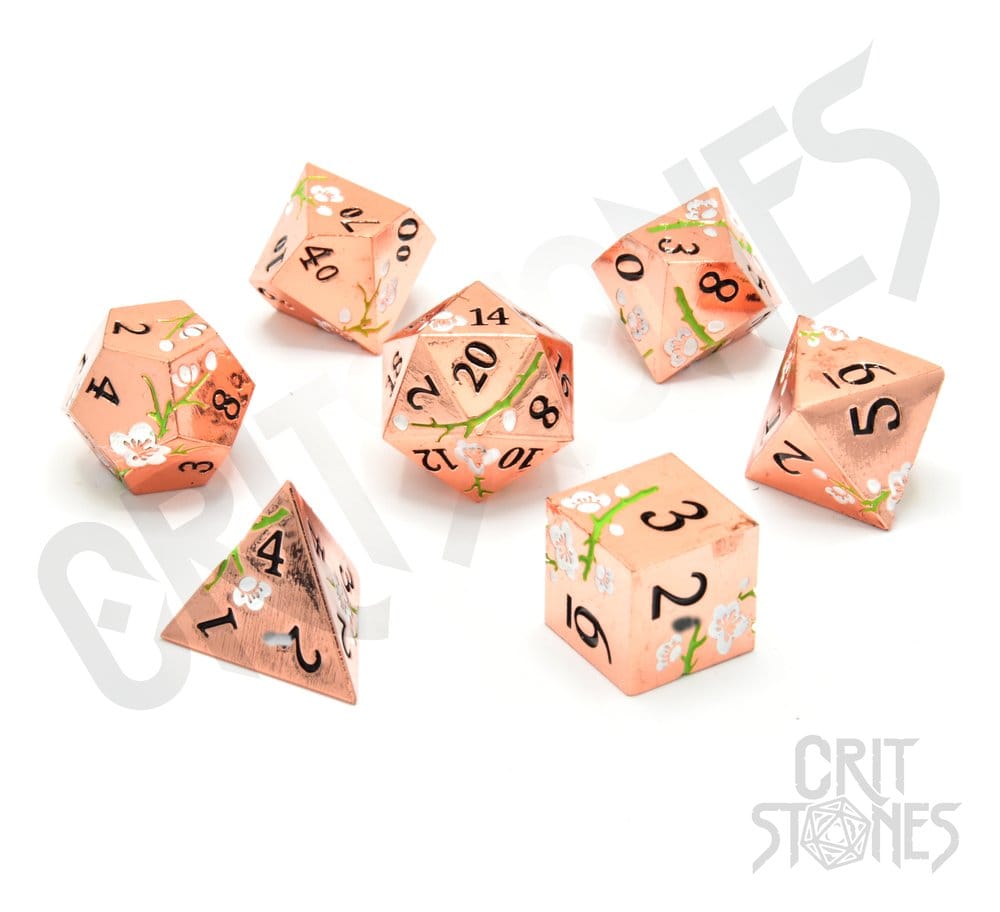 CritStones Metal Dice Set Pink Blossom 7 Glassstaff