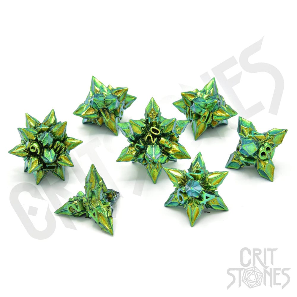 CritStones Metal Dice Set Unholy Bane 7 Glassstaff