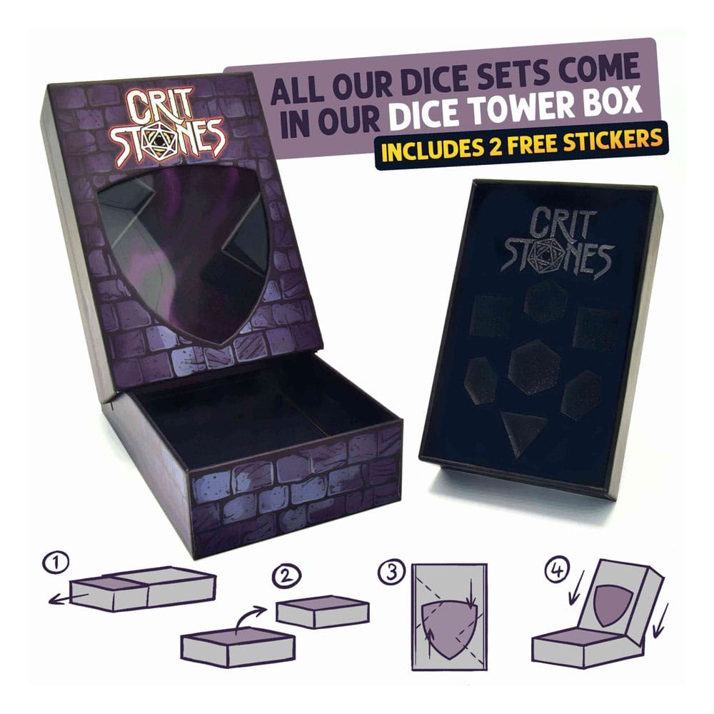 CritStones Metal Dice Set Unholy Bane 7 Glassstaff