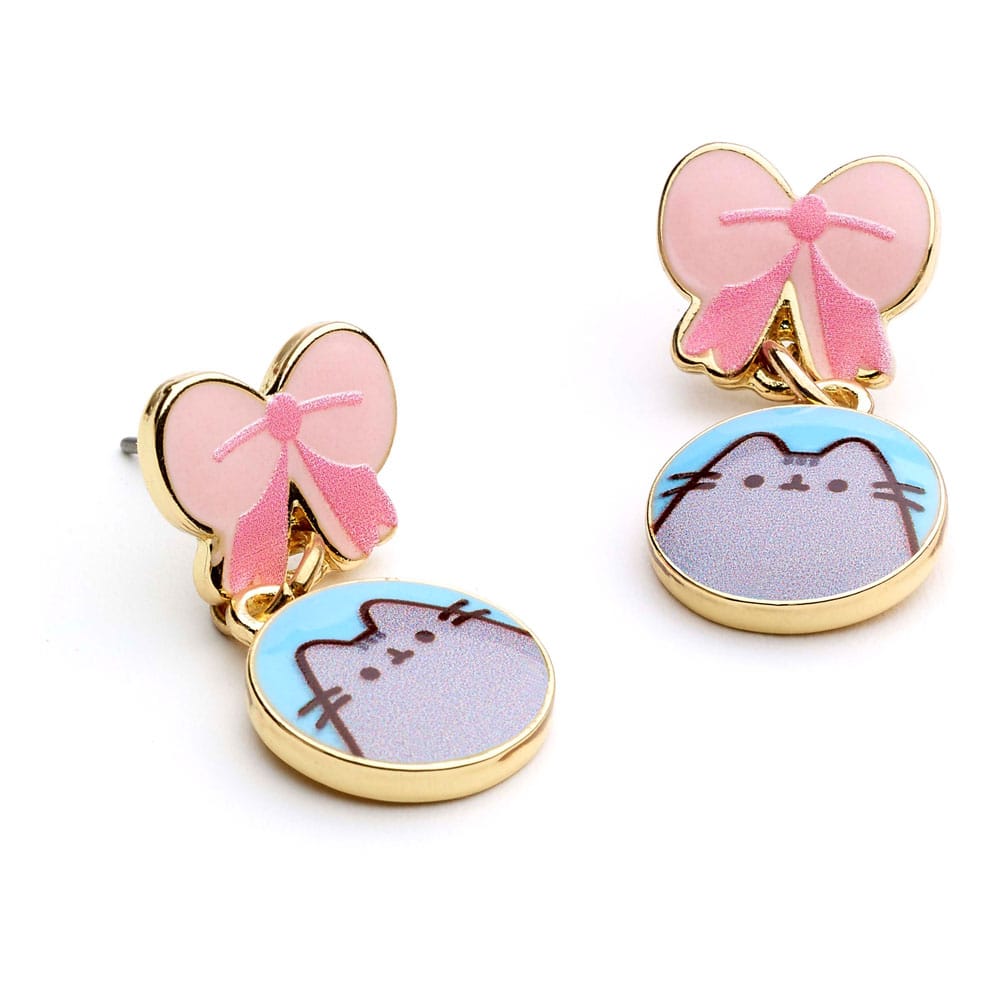 Pusheen Drop Earrings Pink Bows The Carat Shop