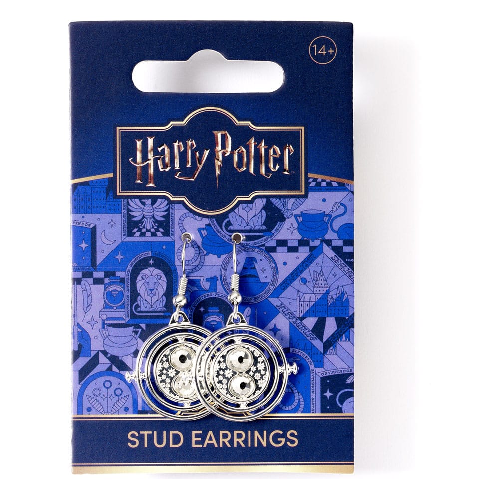 Harry Potter Earrings Time Turner Silver Tone The Carat Shop