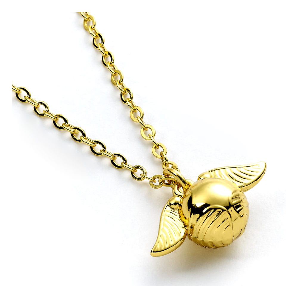 Harry Potter Necklace Golden Snitch Charm Golden Tone The Carat Shop