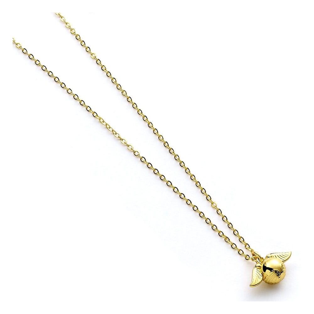 Harry Potter Necklace Golden Snitch Charm Golden Tone The Carat Shop