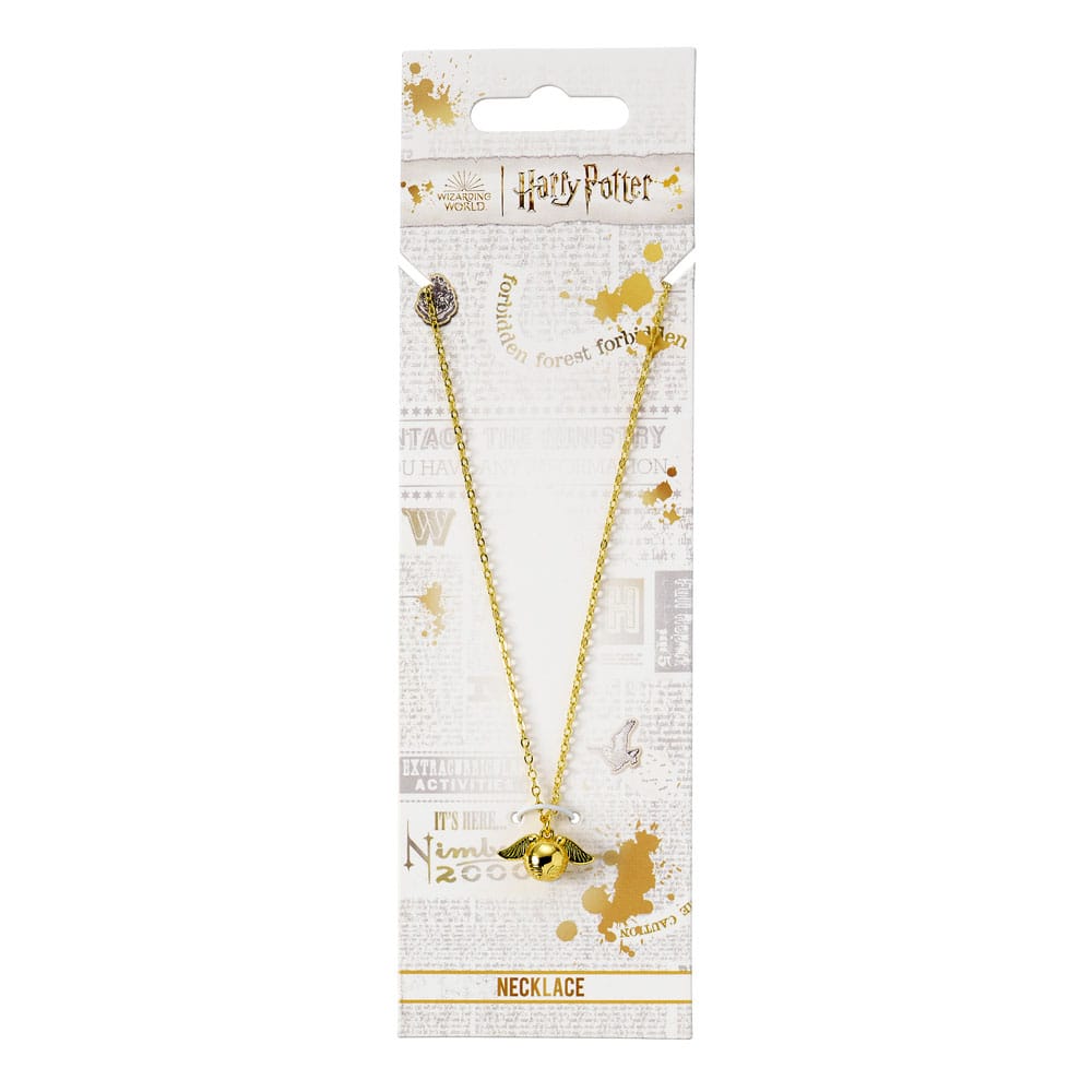 Harry Potter Necklace Golden Snitch Charm Golden Tone The Carat Shop