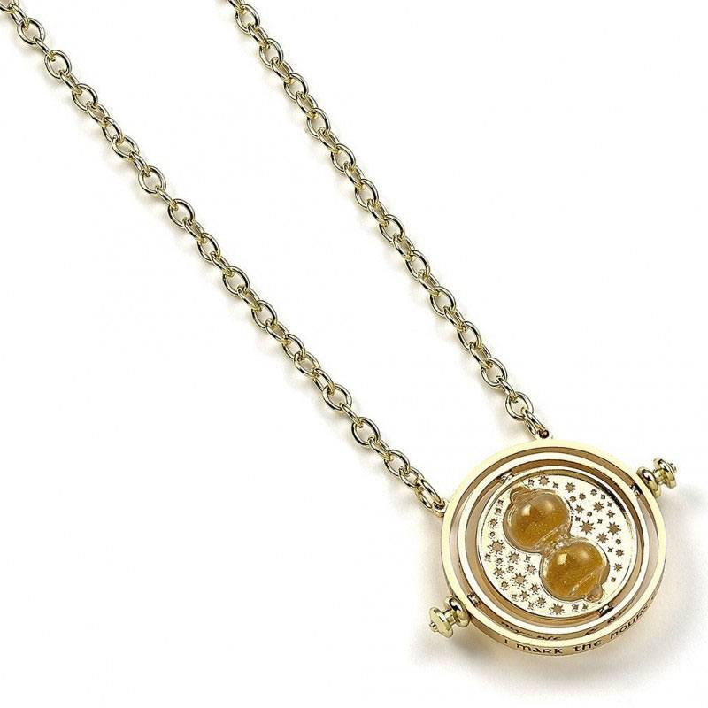 Harry Potter Pendant & Necklace Spinning Time Turner gold plated The Carat Shop