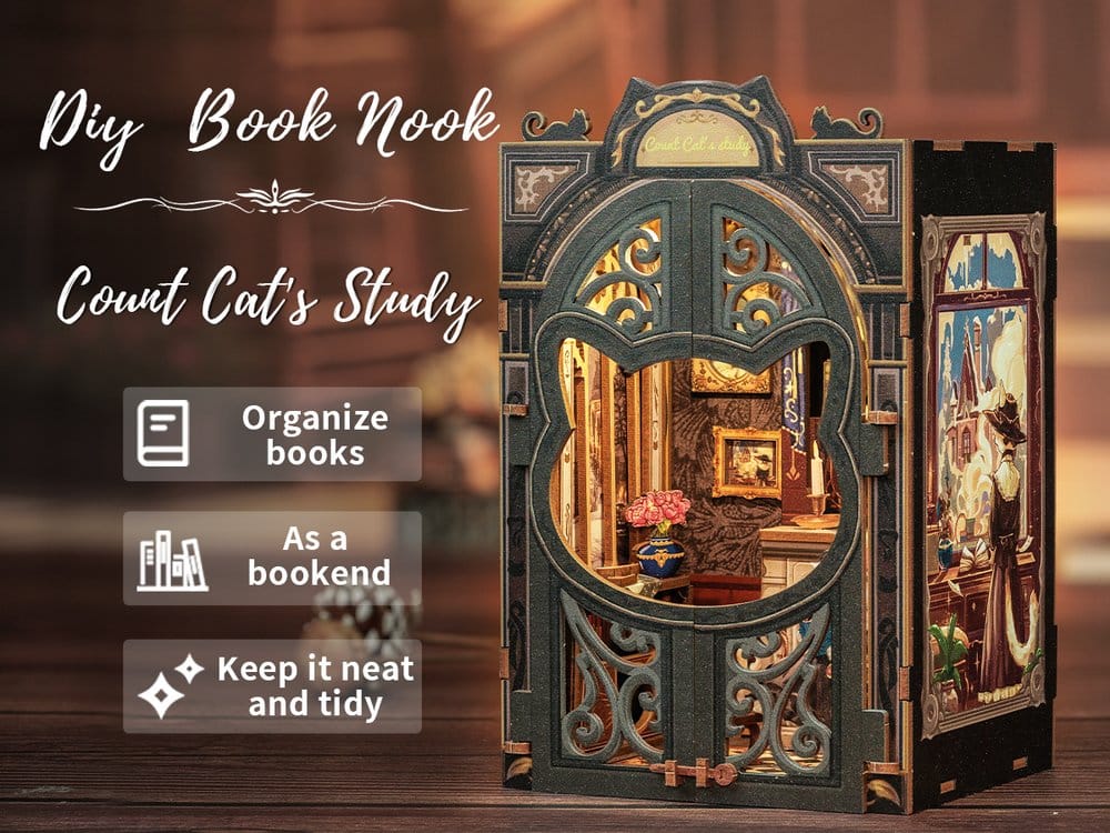 Book Nook Count Cat´s Study CuteBee