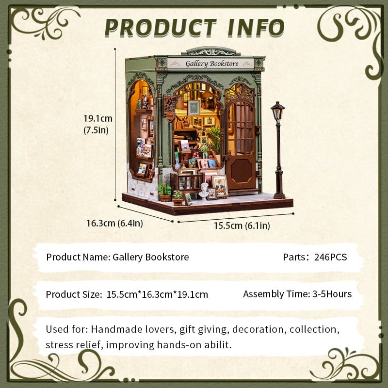 Miniature House Model Kit Gallery Bookstore CuteBee