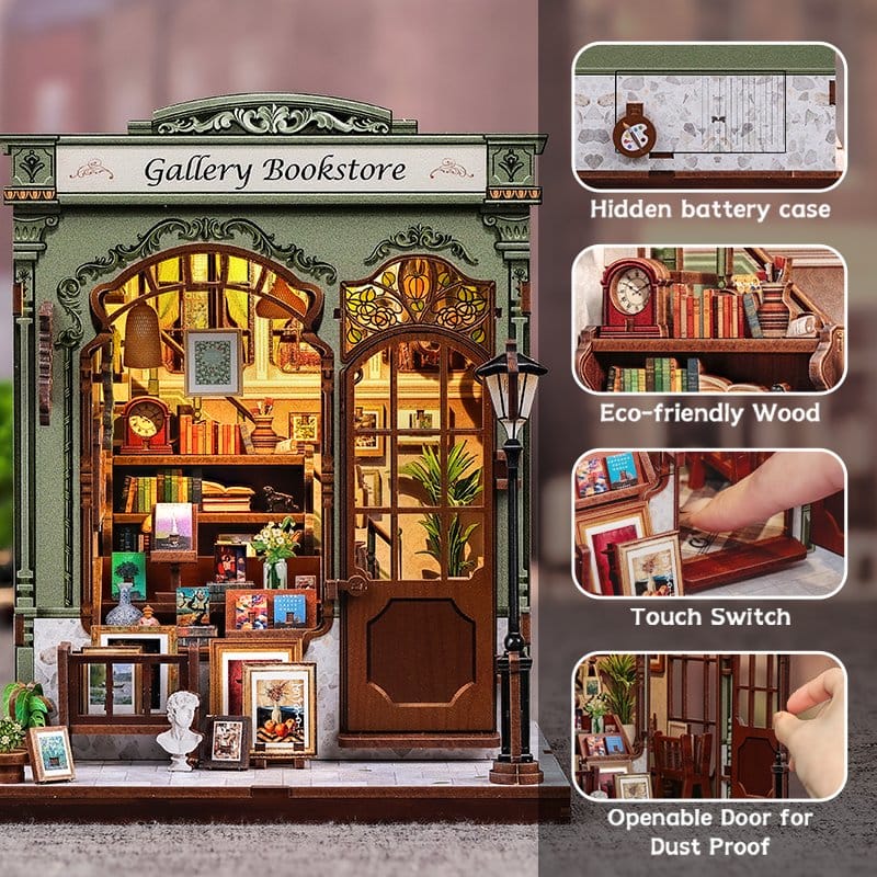 Miniature House Model Kit Gallery Bookstore CuteBee