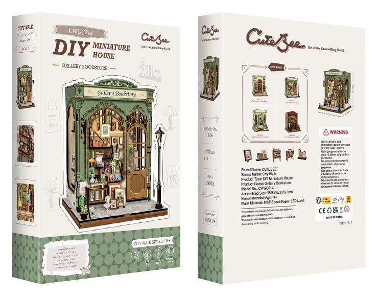 Miniature House Model Kit Gallery Bookstore CuteBee