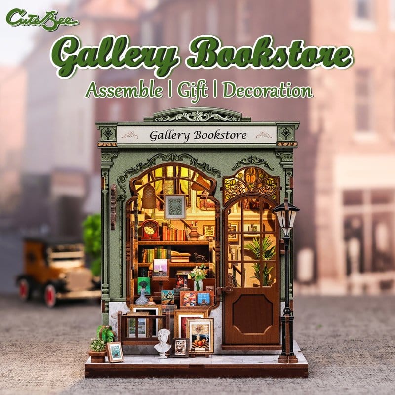 Miniature House Model Kit Gallery Bookstore CuteBee