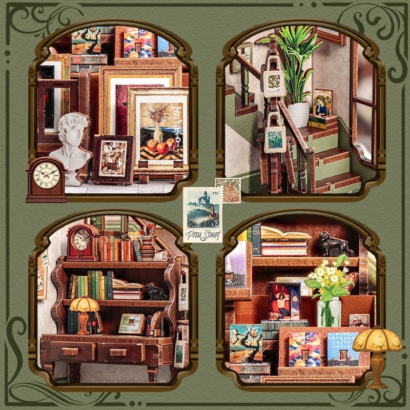 Miniature House Model Kit Gallery Bookstore CuteBee