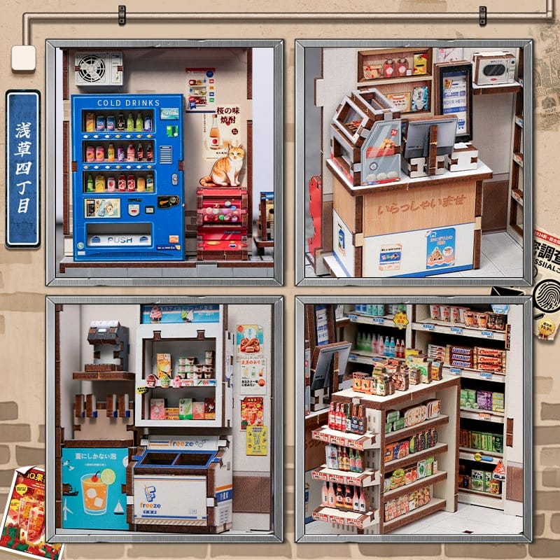Miniature House Model Kit Beika cho Convenience Store CuteBee