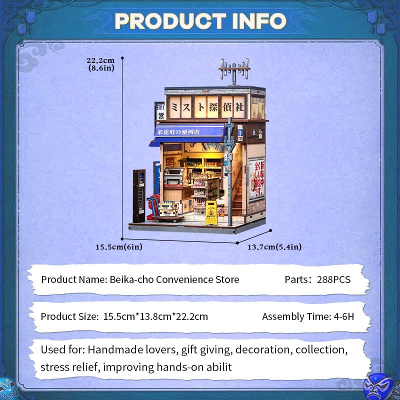 Miniature House Model Kit Beika cho Convenience Store CuteBee