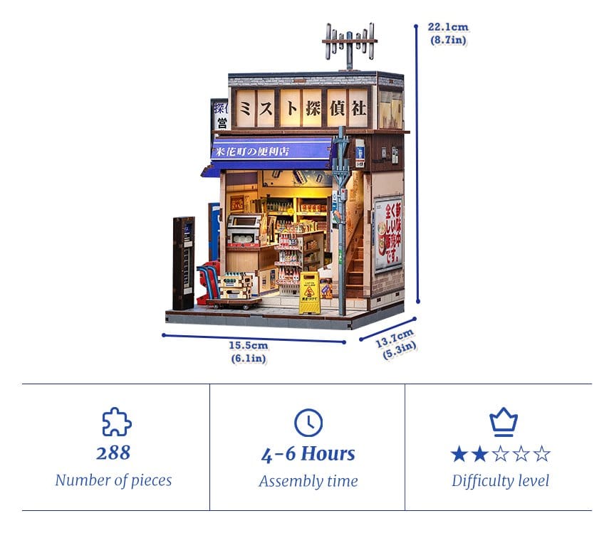Miniature House Model Kit Beika cho Convenience Store CuteBee