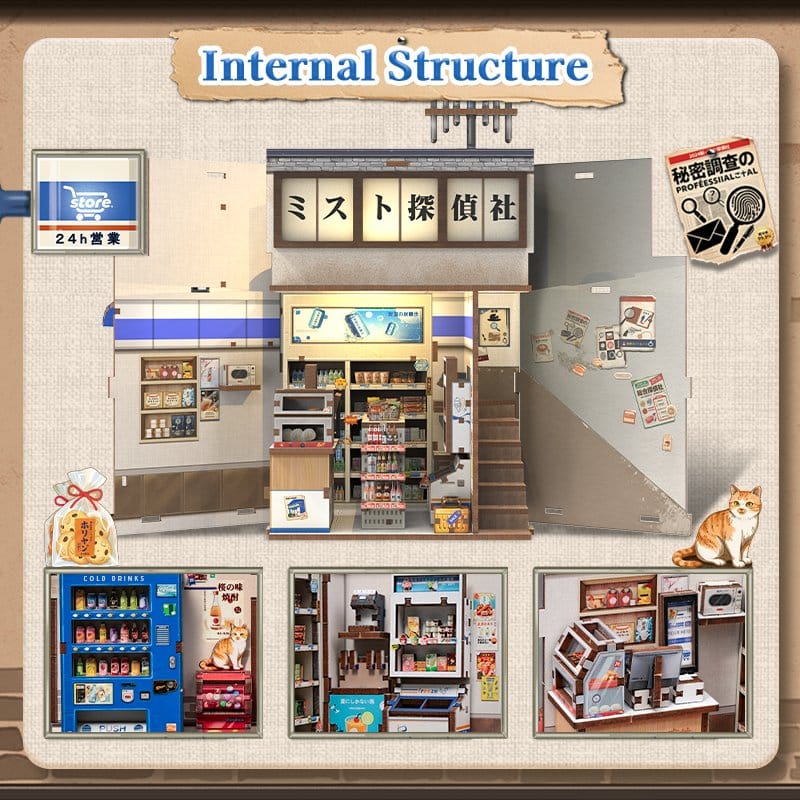 Miniature House Model Kit Beika cho Convenience Store CuteBee