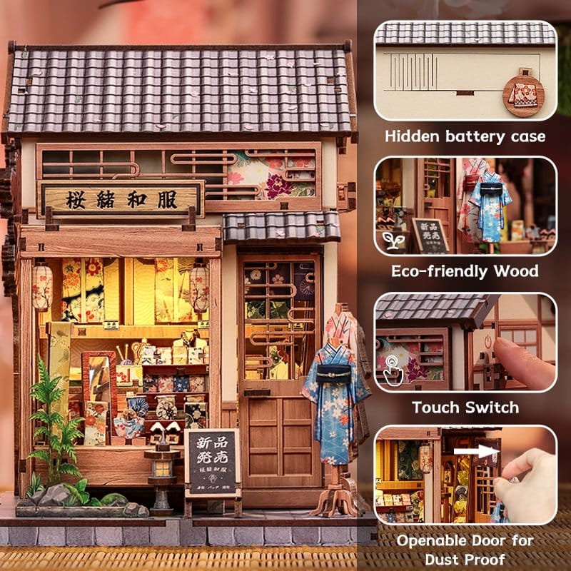 Miniature House Model Kit Sakura O Kimono Shop CuteBee
