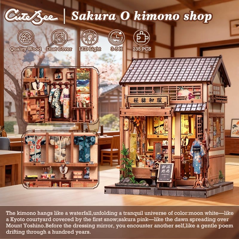 Miniature House Model Kit Sakura O Kimono Shop CuteBee