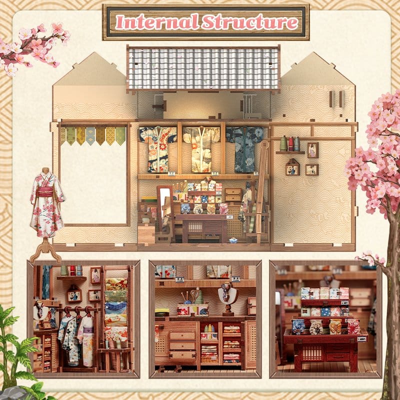 Miniature House Model Kit Sakura O Kimono Shop CuteBee