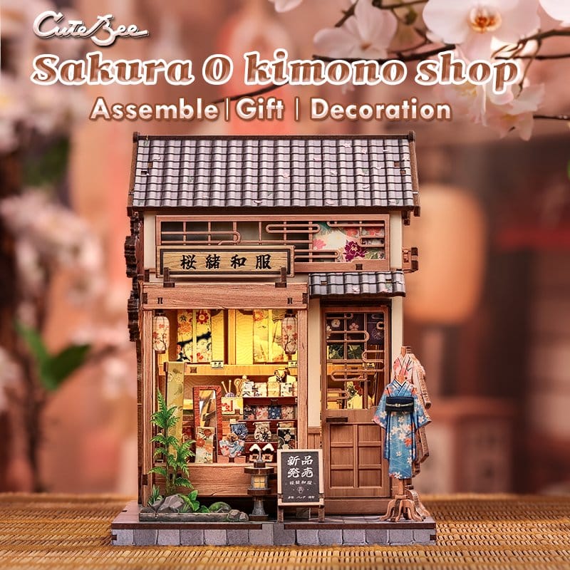 Miniature House Model Kit Sakura O Kimono Shop CuteBee