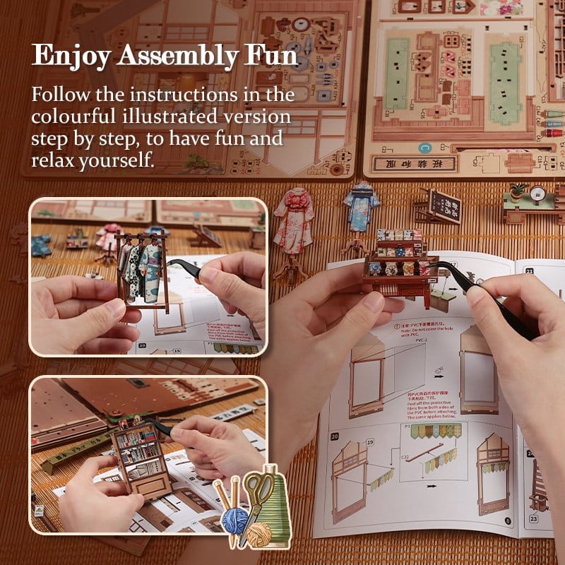Miniature House Model Kit Sakura O Kimono Shop CuteBee
