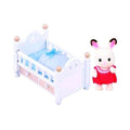 Sylvanian Families Chocolate bunnies baby with baby cot figure Epoch Toys