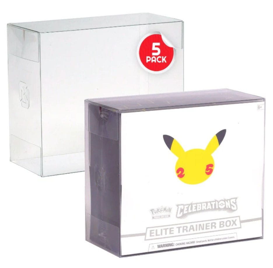 PET Protectors 5 Pack for Booster Boxes / Elite Trainer Boxes Ver. 2 Evoretro