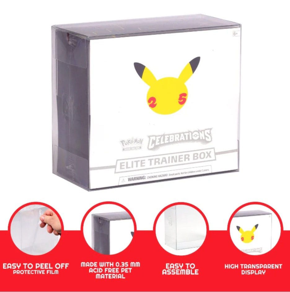 PET Protectors 5 Pack for Booster Boxes / Elite Trainer Boxes Ver. 2 Evoretro