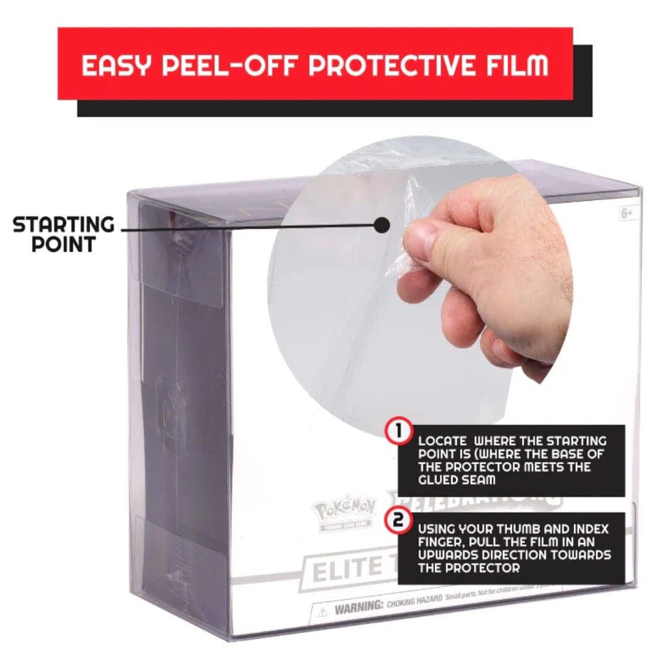 PET Protectors 5 Pack for Booster Boxes / Elite Trainer Boxes Ver. 2 Evoretro