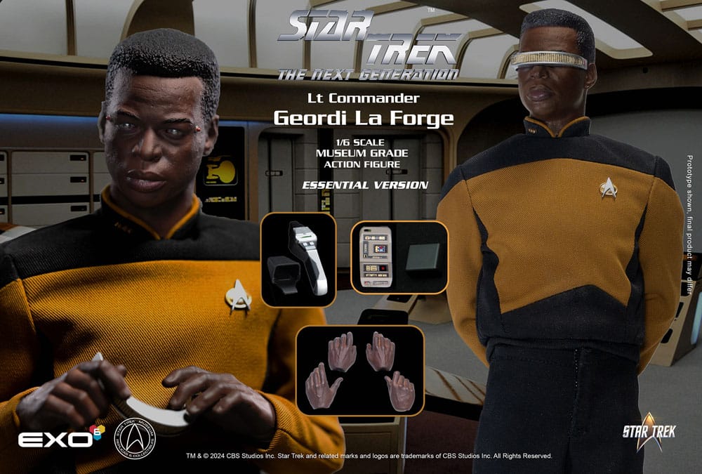 Star Trek The Next Generation Action Figure Lt. Commander Geordi La Forge Essentials Version EXO-6