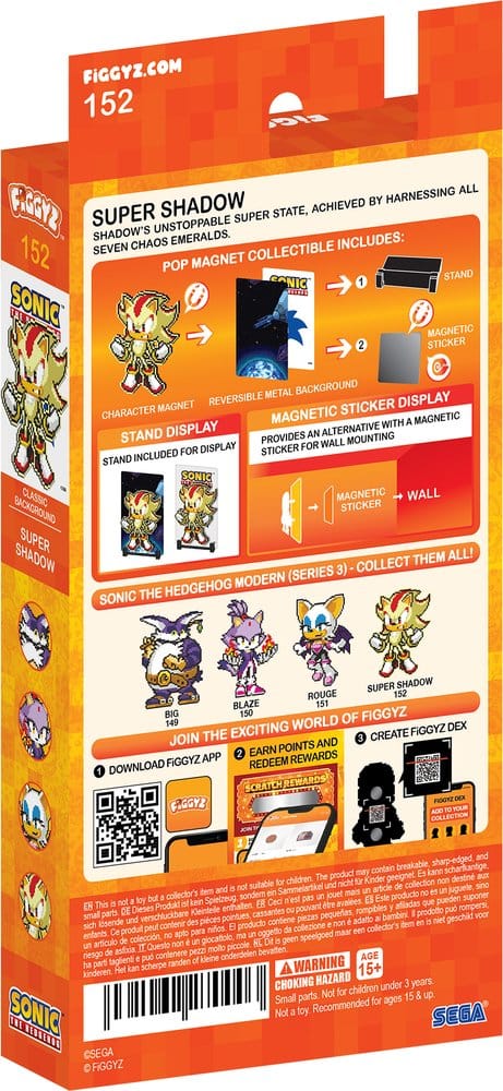 Sonic the Hedgehog Modern FiGGYZ Magnet Collectible Super Shadow FiGGYZ