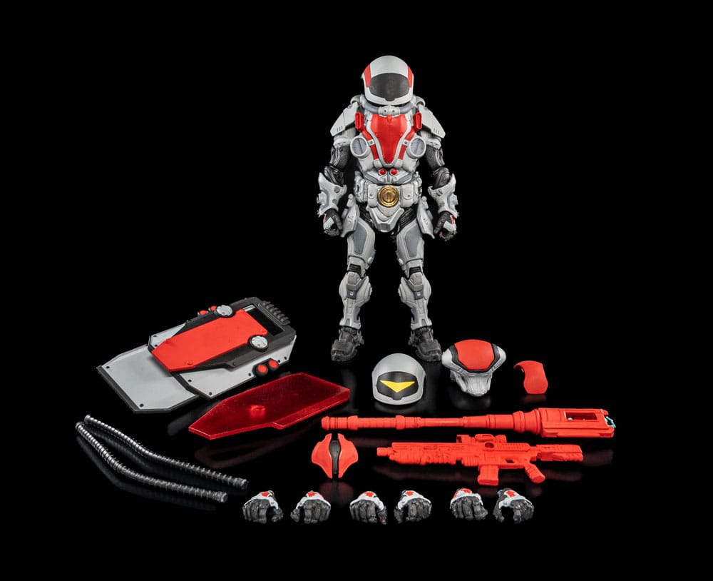 Cosmic Legions Outpost Zaxxius Actionfigur T.U.5.C.C. Phantom Trooper Four Horsemen Toy Design