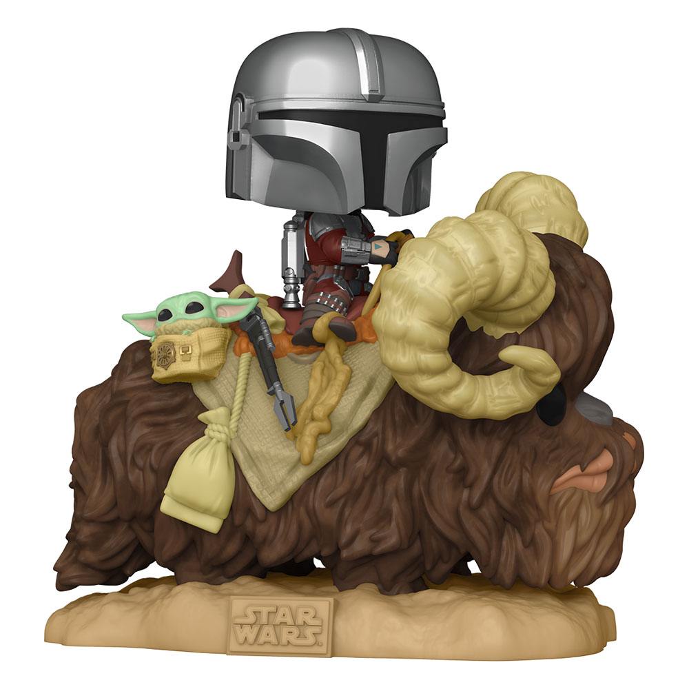 Star Wars The Mandalorian POP! Deluxe Vinyl Figure The Mandalorian on Wantha with Child in Bag Funko