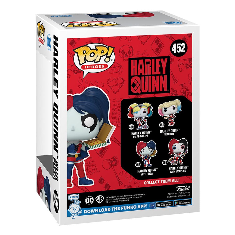 DC Comics Harley Quinn Takeover POP! Heroes Vinyl Figure Harley with Pizza Funko