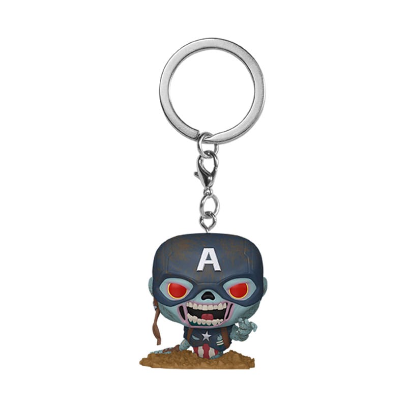 Marvel Zombies POP! Vinyl Keychains Captain America Display 12 Funko