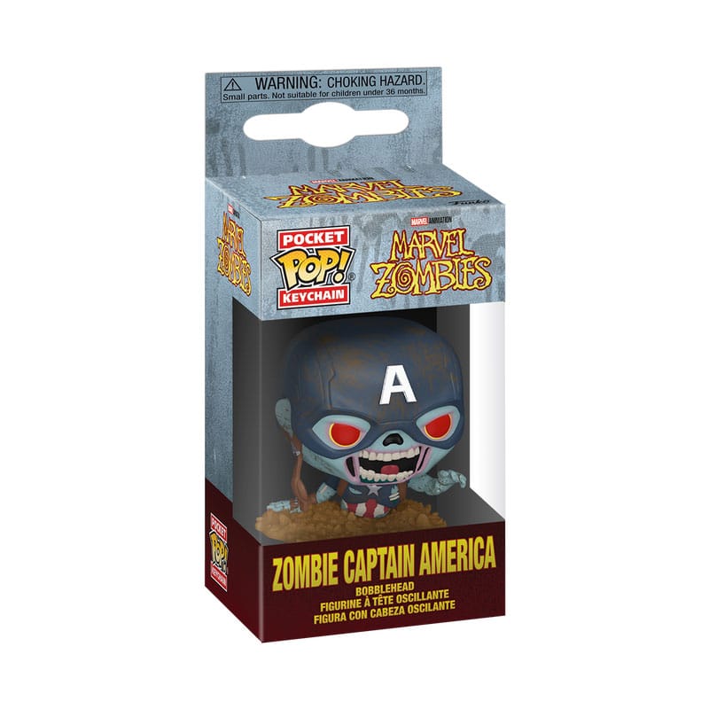 Marvel Zombies POP! Vinyl Keychains Captain America Display 12 Funko