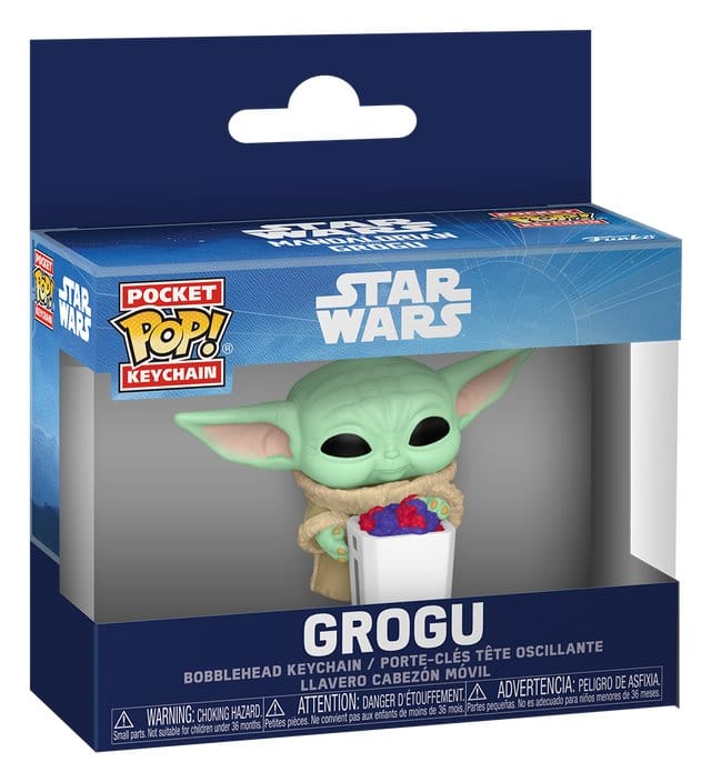 Star Wars The Mandalorian and Grogu Pocket POP! Vinyl Keychains Grogu with Popcorn Display 12 Funko
