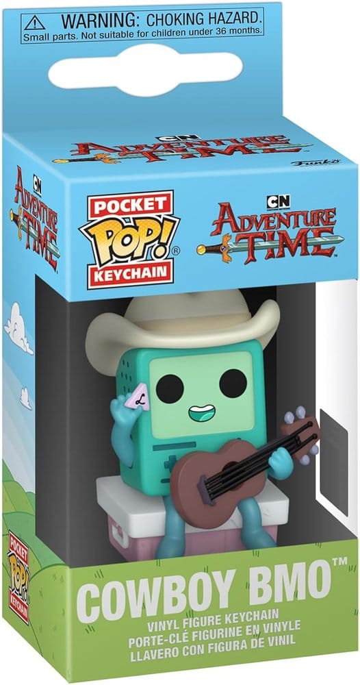 Adventure Time Pocket POP! Vinyl Keychains Cowboy BMO with Guitar Display 12 Funko