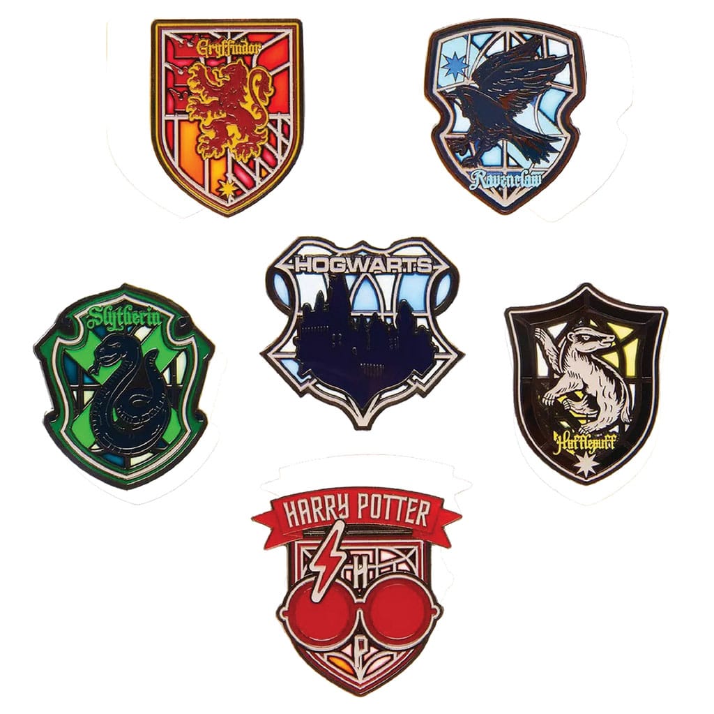Harry Potter Loungefly Enamel Pins Stained Glass Display 12 Funko
