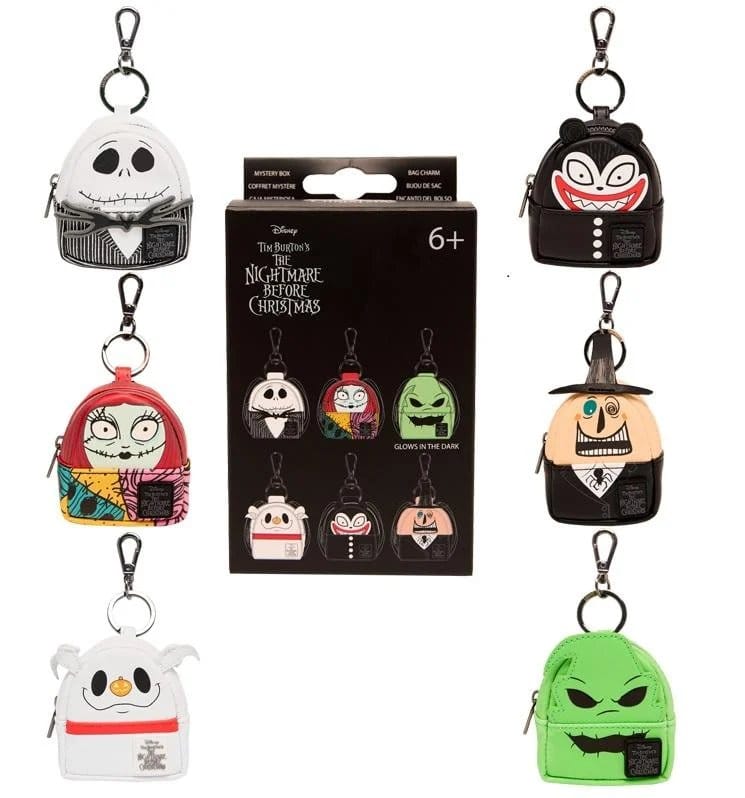 Nightmare Before Christmas by Loungefly Bag Charm Mystery Box Display 15 Loungefly