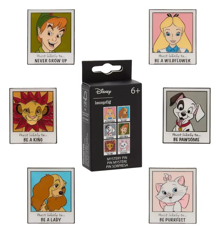 Disney by Loungefly Enamel Pins Blind Box Classics Year Book Display 12 Funko
