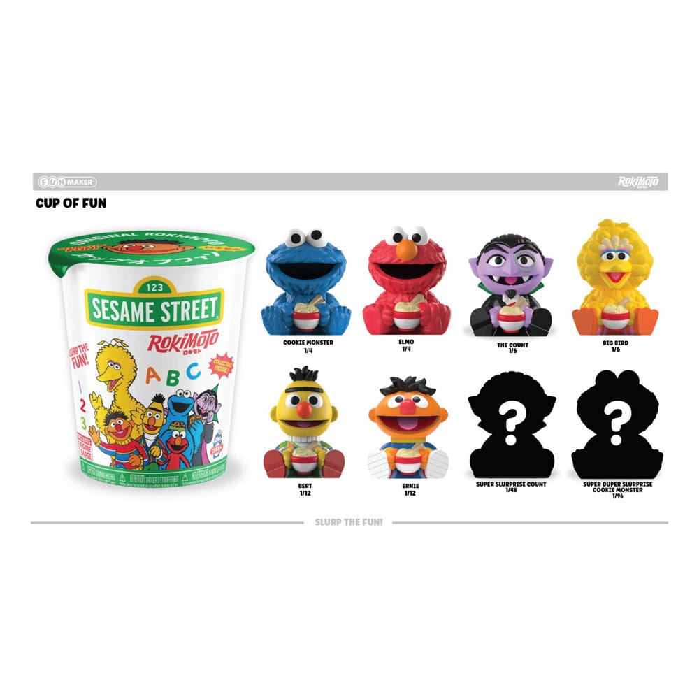 Sesame Street Rokimoto Cup of Fun Blind Box Figures Wave 1 Display 12 Funmaker Inc.