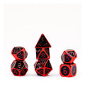 FanRoll Dice Set Red with Black Enamel 7 FanRoll